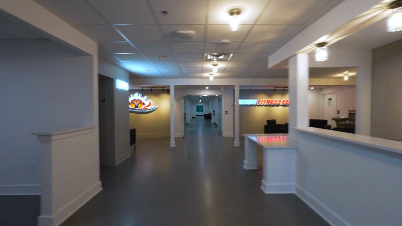 The lobby at Fusion Fitness